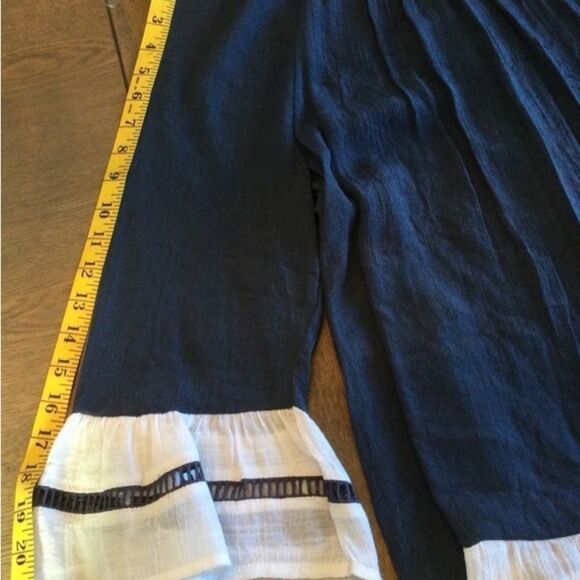 Indigo Soul Tunic Blouse Women’s Size Large Color Navy White 3/4 Sleeve - Picture 9 of 13